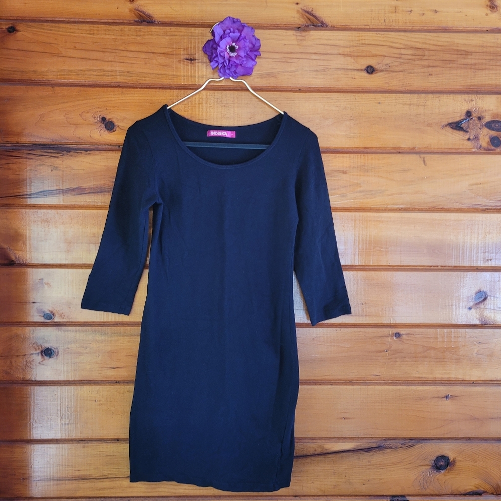 Black Dress with Half Sleeves